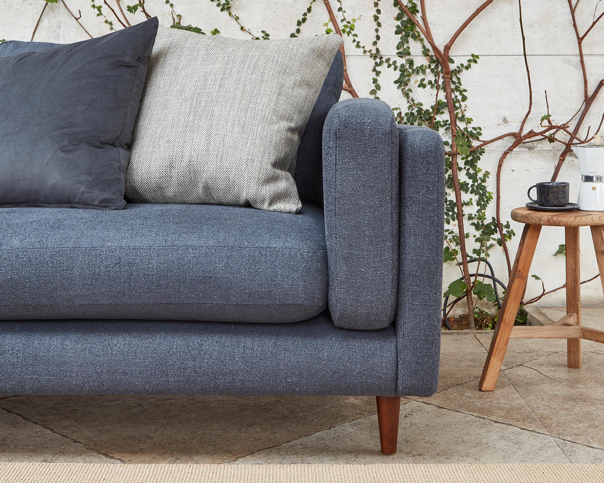 Brighton Corner Sofa in Slubbby Cotton Bluebird