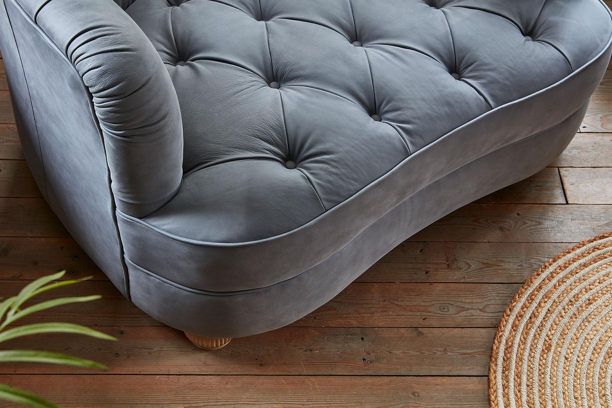 The Gosport Love Seat in Soft Touch Leather Serpantine