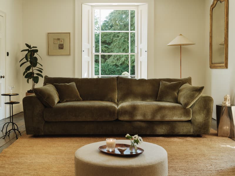 Helston 3 Seater Chaise in Stain Resistant Chenille Space Blue