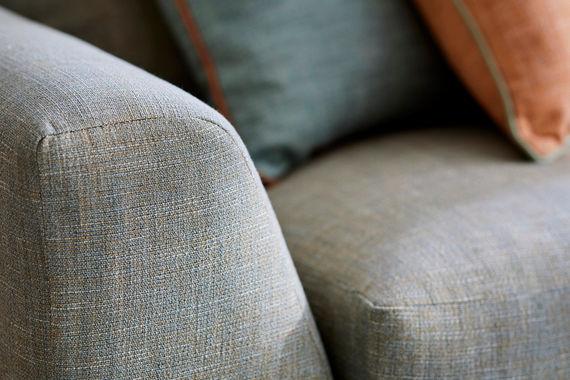 The Weymouth Corner Sofa Bed in Textured Weaves Argent With Dark Oak Feet