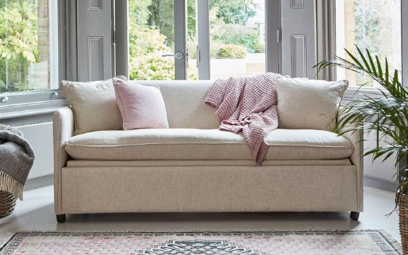 Norbury 3 Seater Sofa Bed in Washed Linen Clay