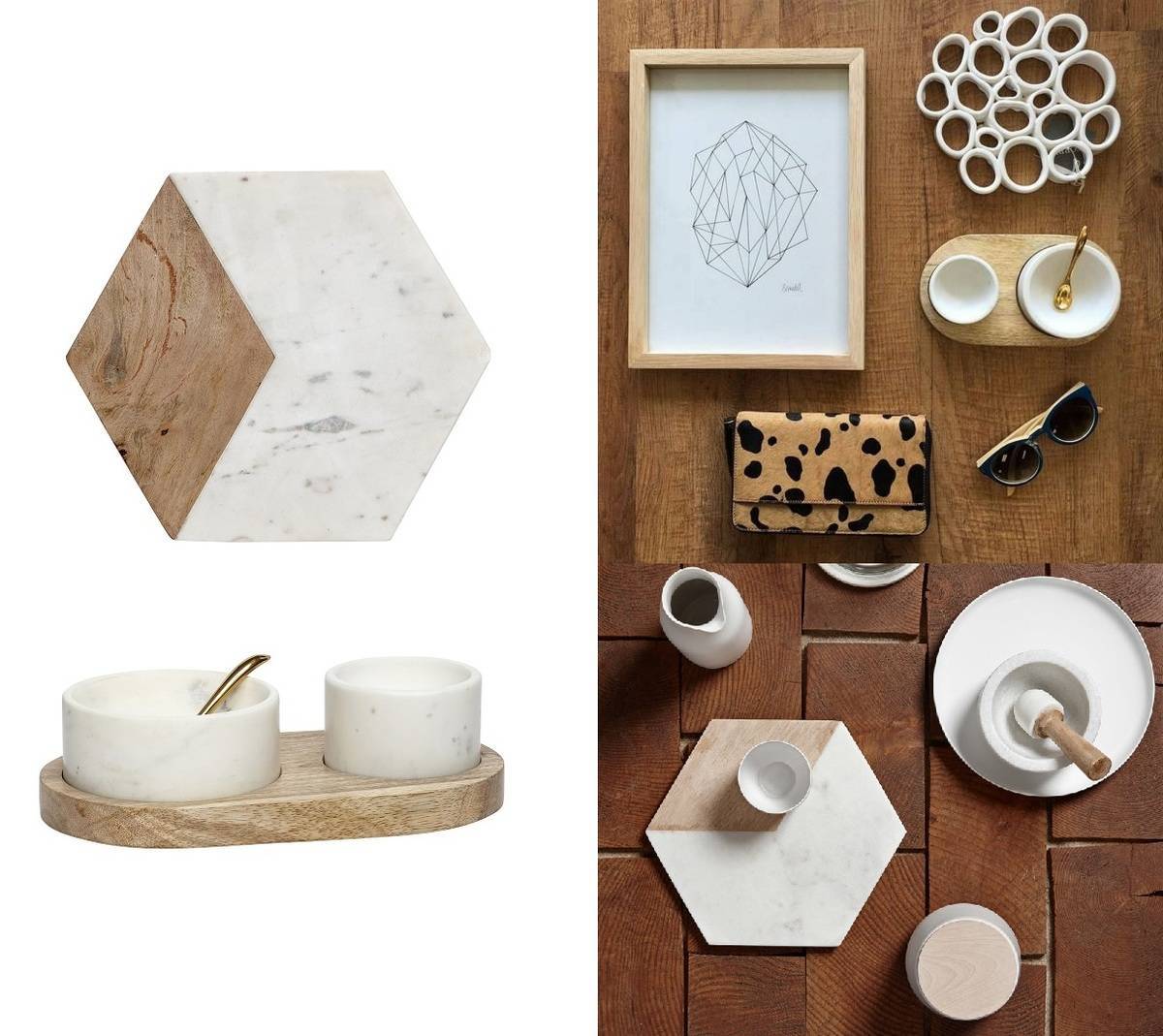 new accessories marble mango wood board combined