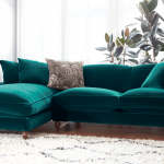 Galloway Chaise Sofa in Hard Wearing Velvet Mallard