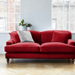 Galloway velvet sofa in Varese Cranberry
