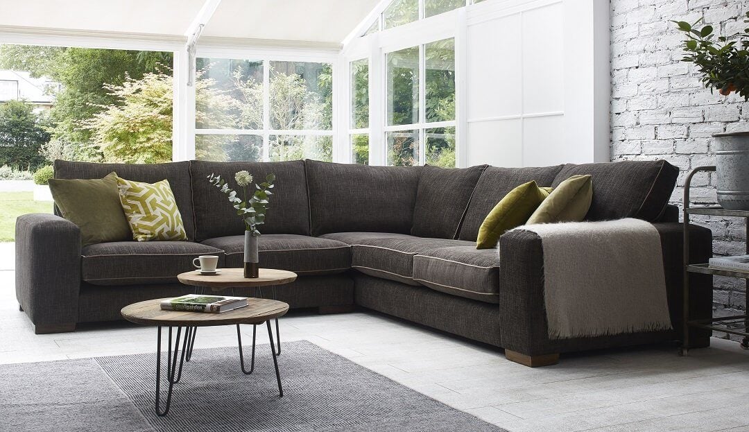 Ashdown corner sofa in crushed velvet - stain resistant velvets available