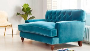 Charnwood Love Seat in Varsese Velvet Turquoise